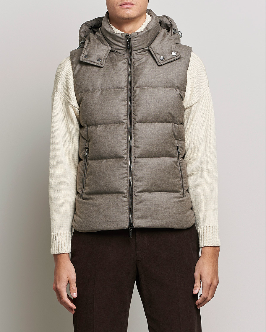 Mies | Takit | MooRER | Fire Wool/Cashmere Hooded Vest Beige