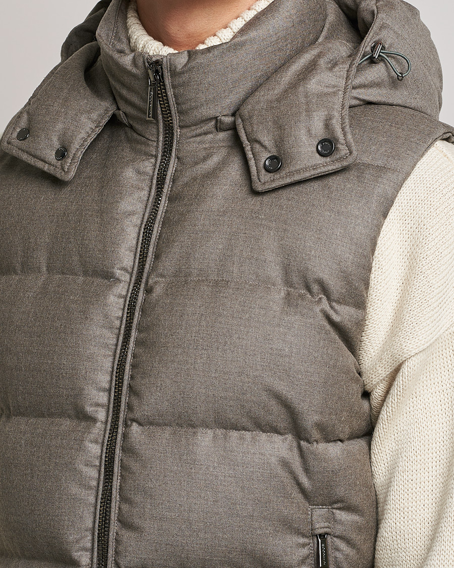 Mies | Takit | MooRER | Fire Wool/Cashmere Hooded Vest Beige