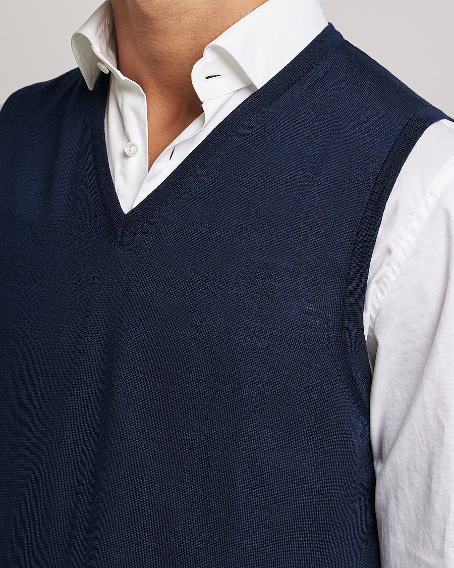 Mies | Puserot | Stenströms | Merino Slipover Navy