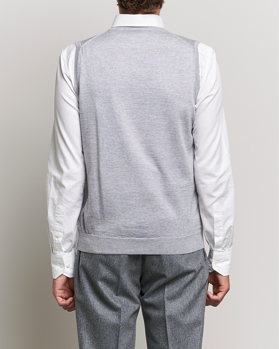 Mies | Puserot | Stenströms | Merino Slipover Light Grey