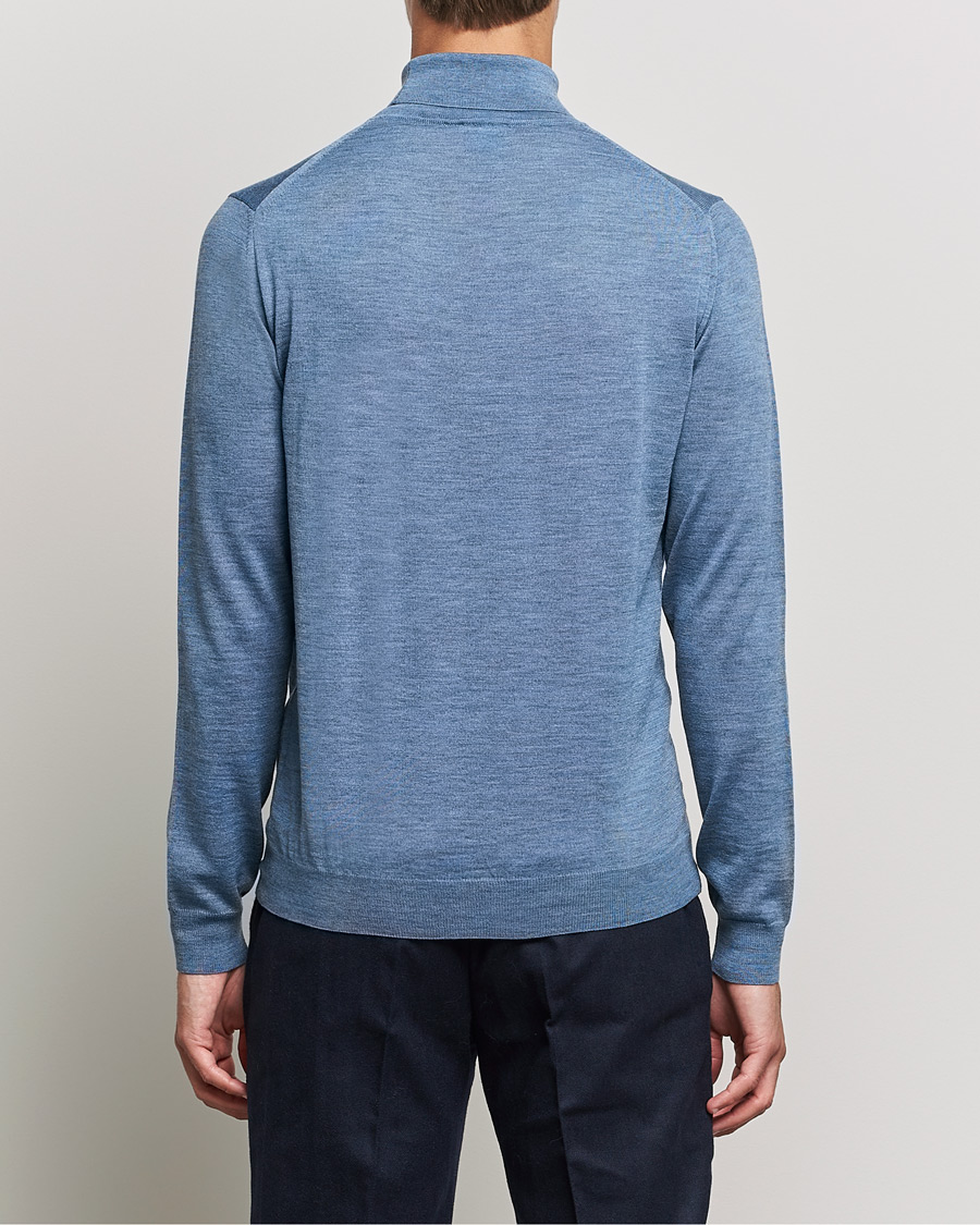 Mies | Puserot | Stenströms | Fine Merino Rollneck Light Blue