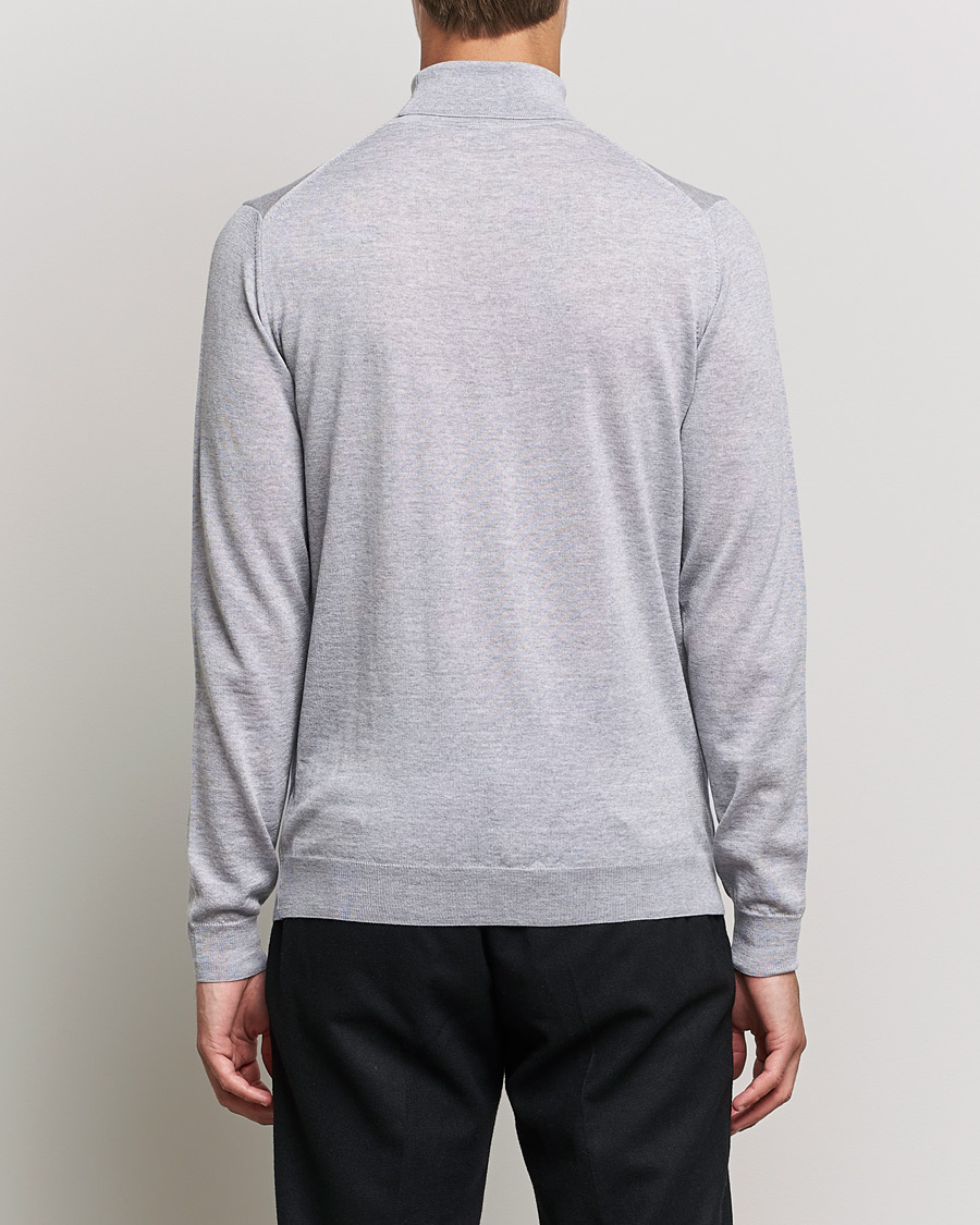 Mies | Puserot | Stenströms | Fine Merino Rollneck Light Grey