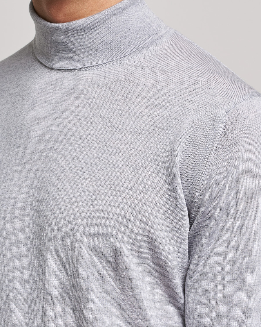 Mies | Puserot | Stenströms | Fine Merino Rollneck Light Grey