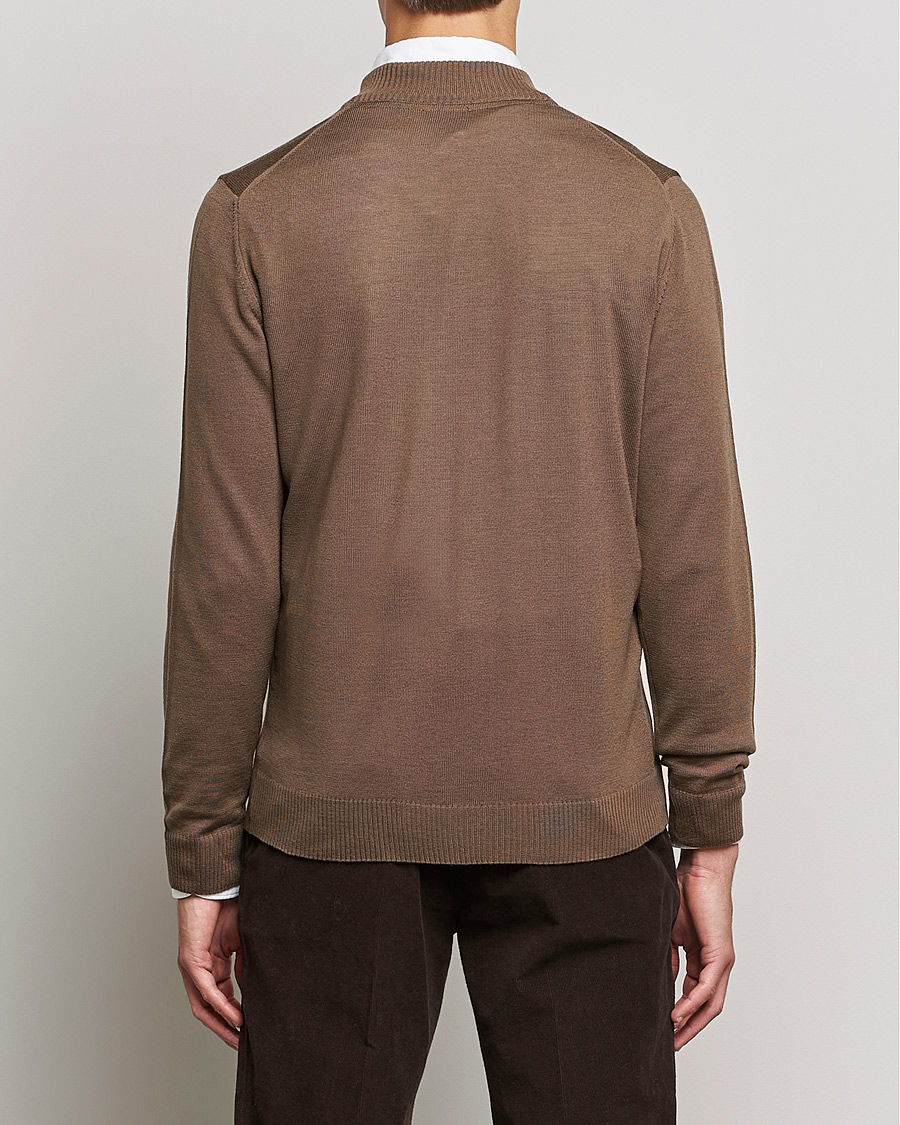 Mies | Puserot | Stenströms | Merino Full Zip Brown