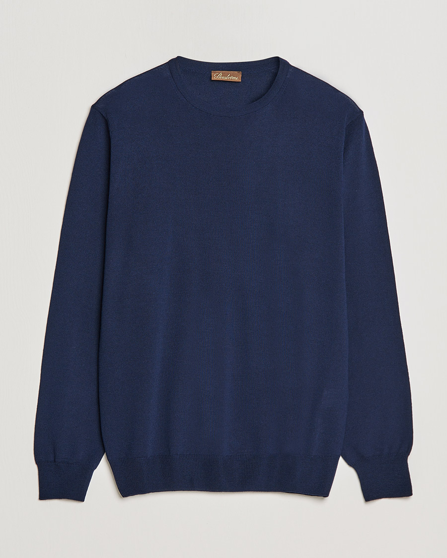Mies | Puserot | Stenströms | Merino Crew Neck Navy