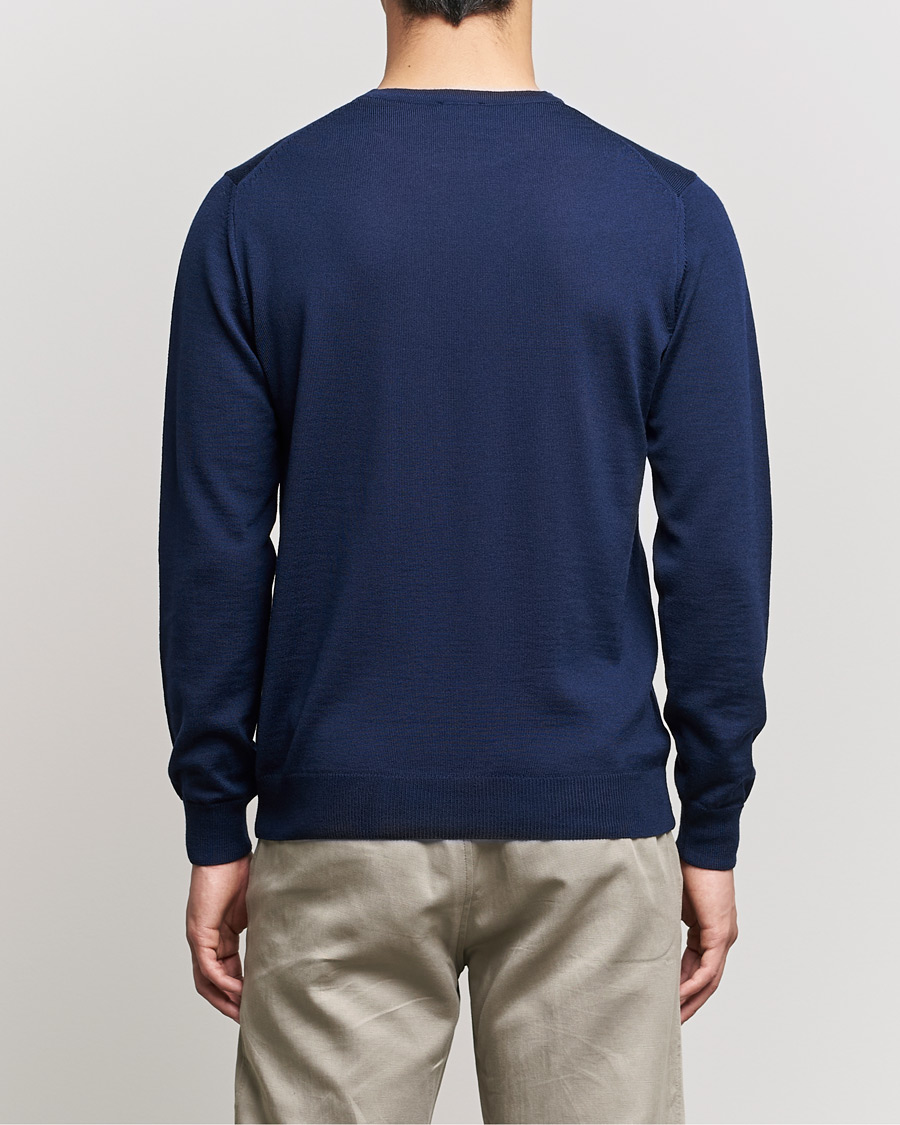Mies | Puserot | Stenströms | Merino Crew Neck Navy