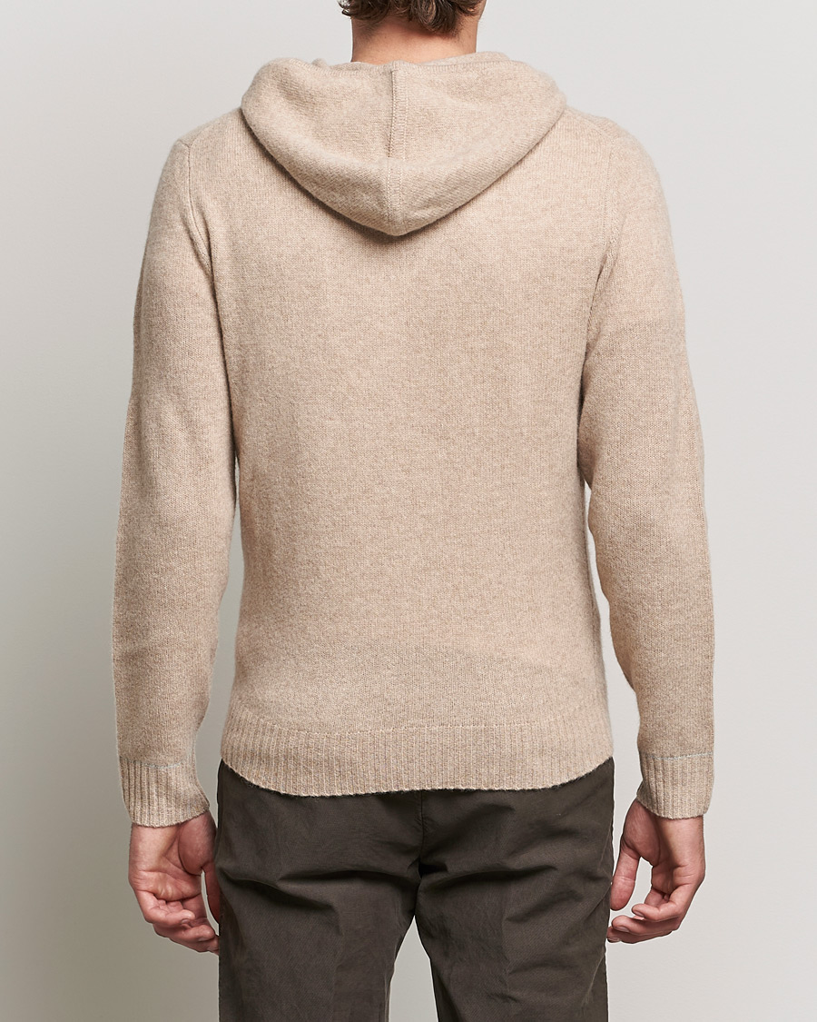 Mies | Puserot | Stenströms | Yak/Merino Full Zip Hoodie Beige