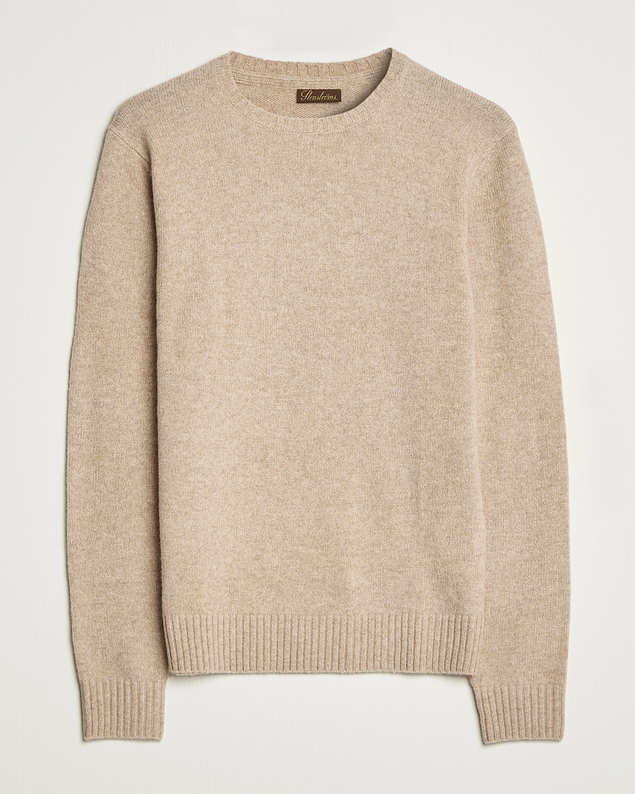 Mies | Puserot | Stenströms | Yak/Merino Crew Neck Beige