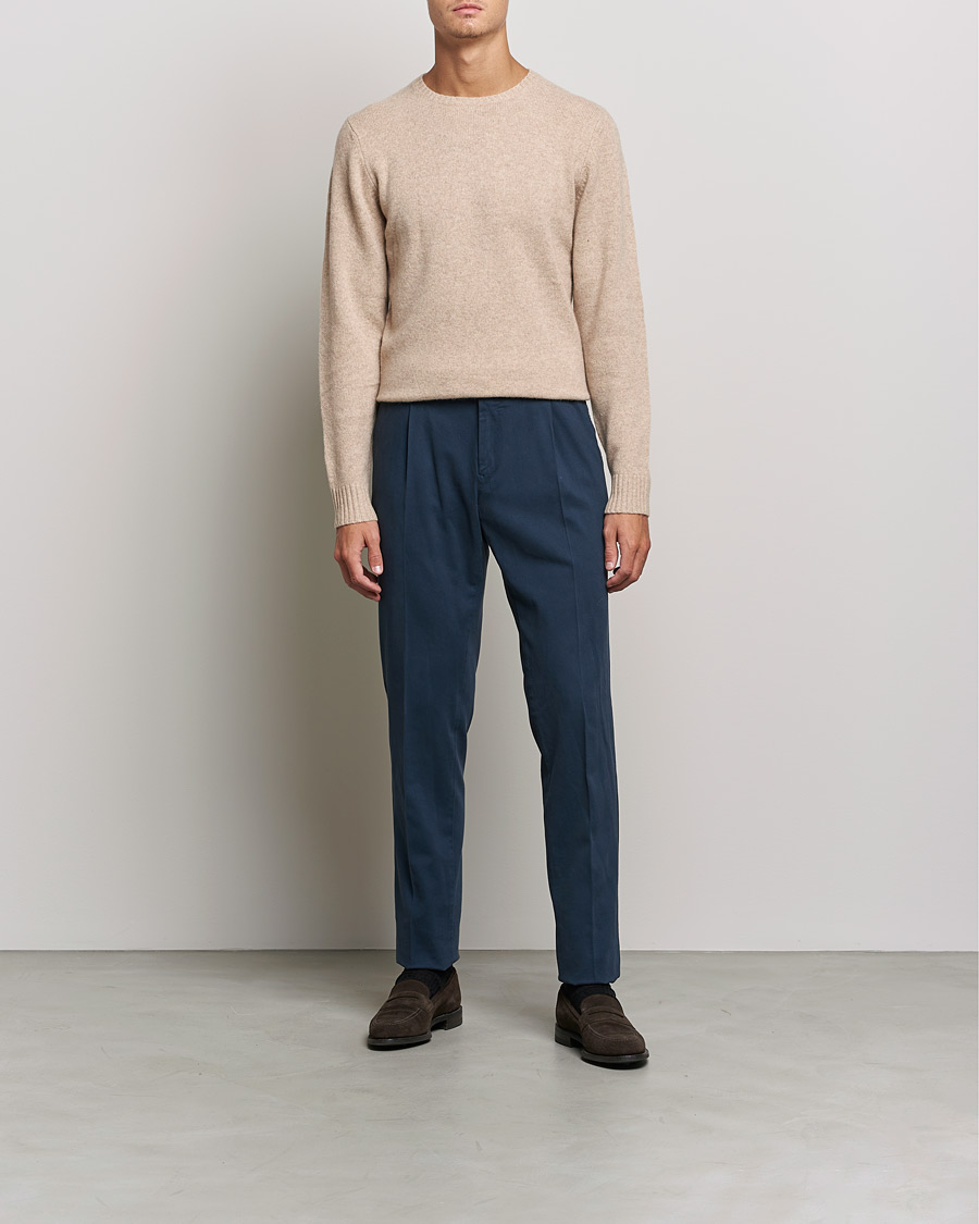 Mies | Puserot | Stenströms | Yak/Merino Crew Neck Beige