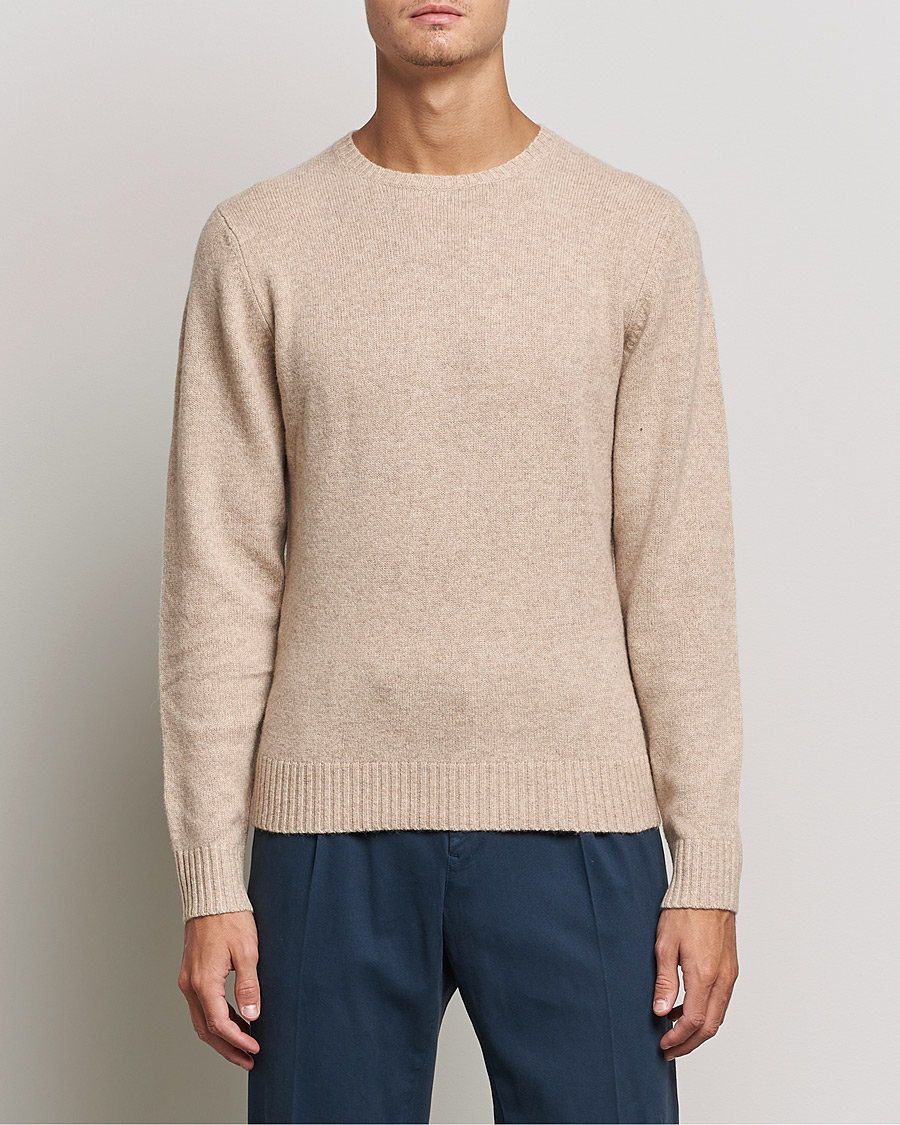 Mies | Puserot | Stenströms | Yak/Merino Crew Neck Beige