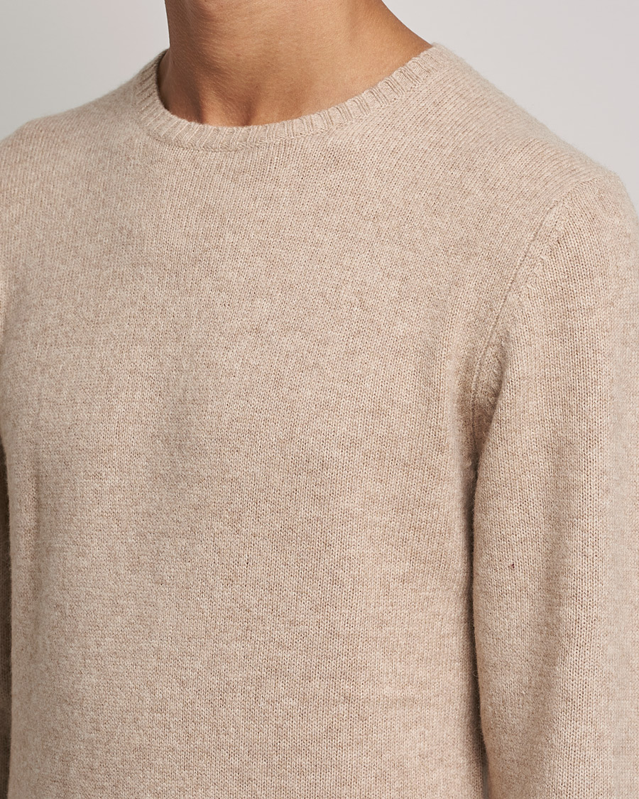 Mies | Puserot | Stenströms | Yak/Merino Crew Neck Beige