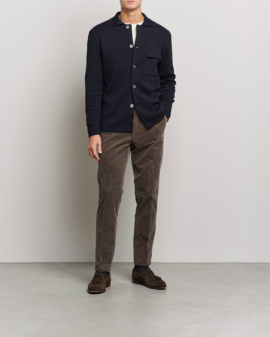 Mies | Puserot | Stenströms | Merino Chest Pocket Cardigan Navy