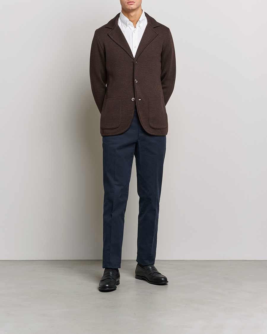 Mies | Pikkutakit | Stenströms | Milano Knitted Merino Blazer Brown