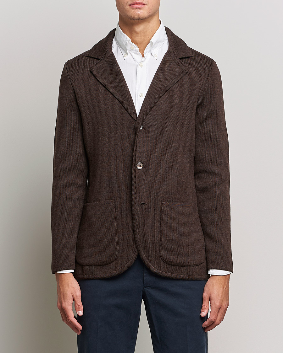 Mies | Pikkutakit | Stenströms | Milano Knitted Merino Blazer Brown