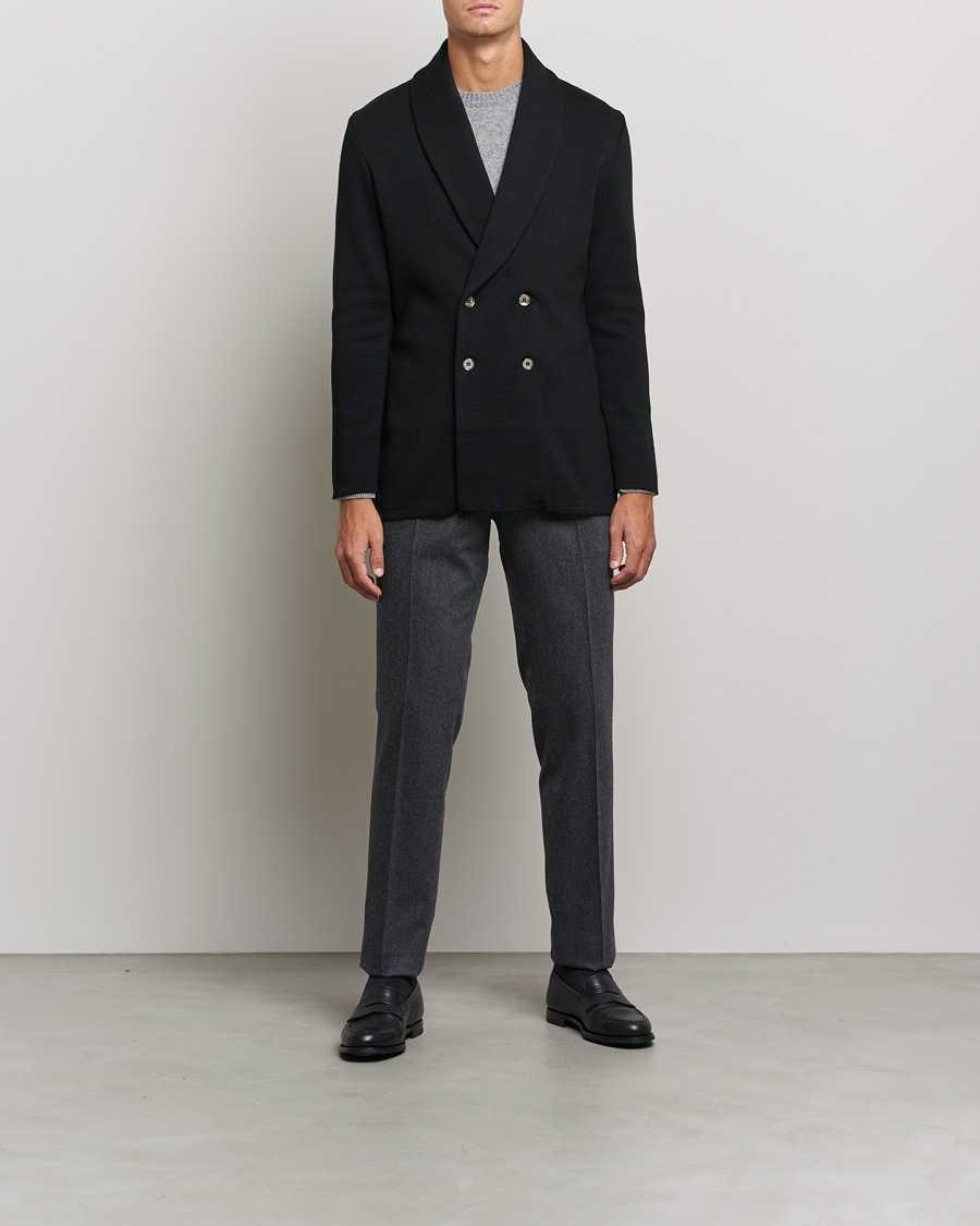 Mies | Pikkutakit | Stenströms | Milano Knitted Merino Tuxedo Cardigan Black