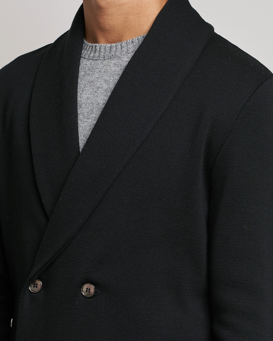 Mies | Pikkutakit | Stenströms | Milano Knitted Merino Tuxedo Cardigan Black
