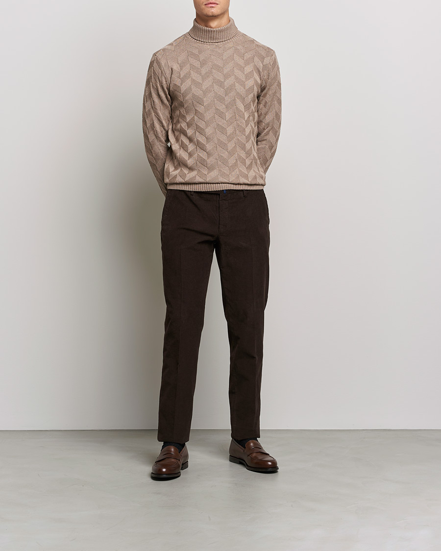 Mies | Puserot | Stenströms | Chunky Merino Structured Rollneck Camel