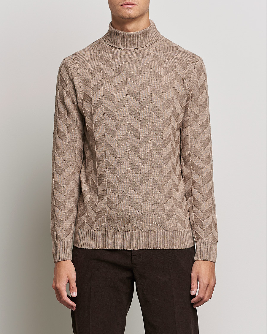 Mies |  | Stenströms | Chunky Merino Structured Rollneck Camel