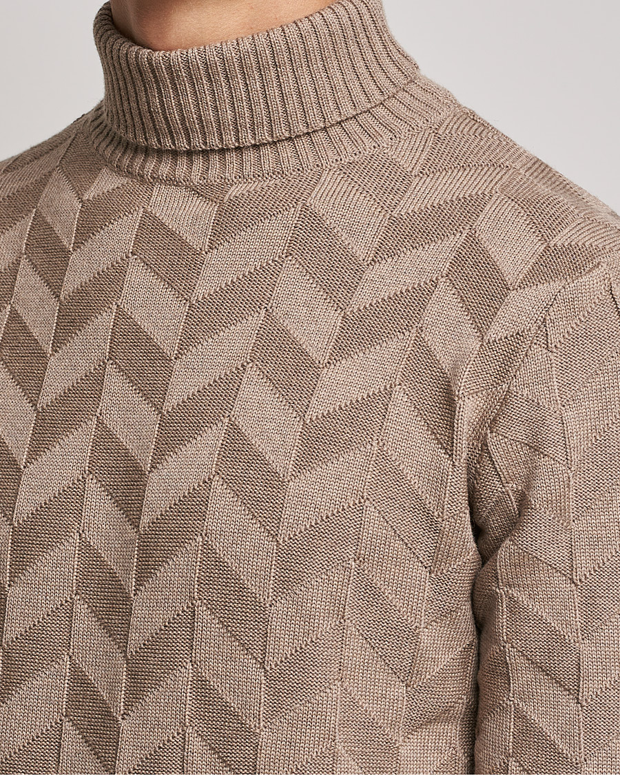Mies | Puserot | Stenströms | Chunky Merino Structured Rollneck Camel