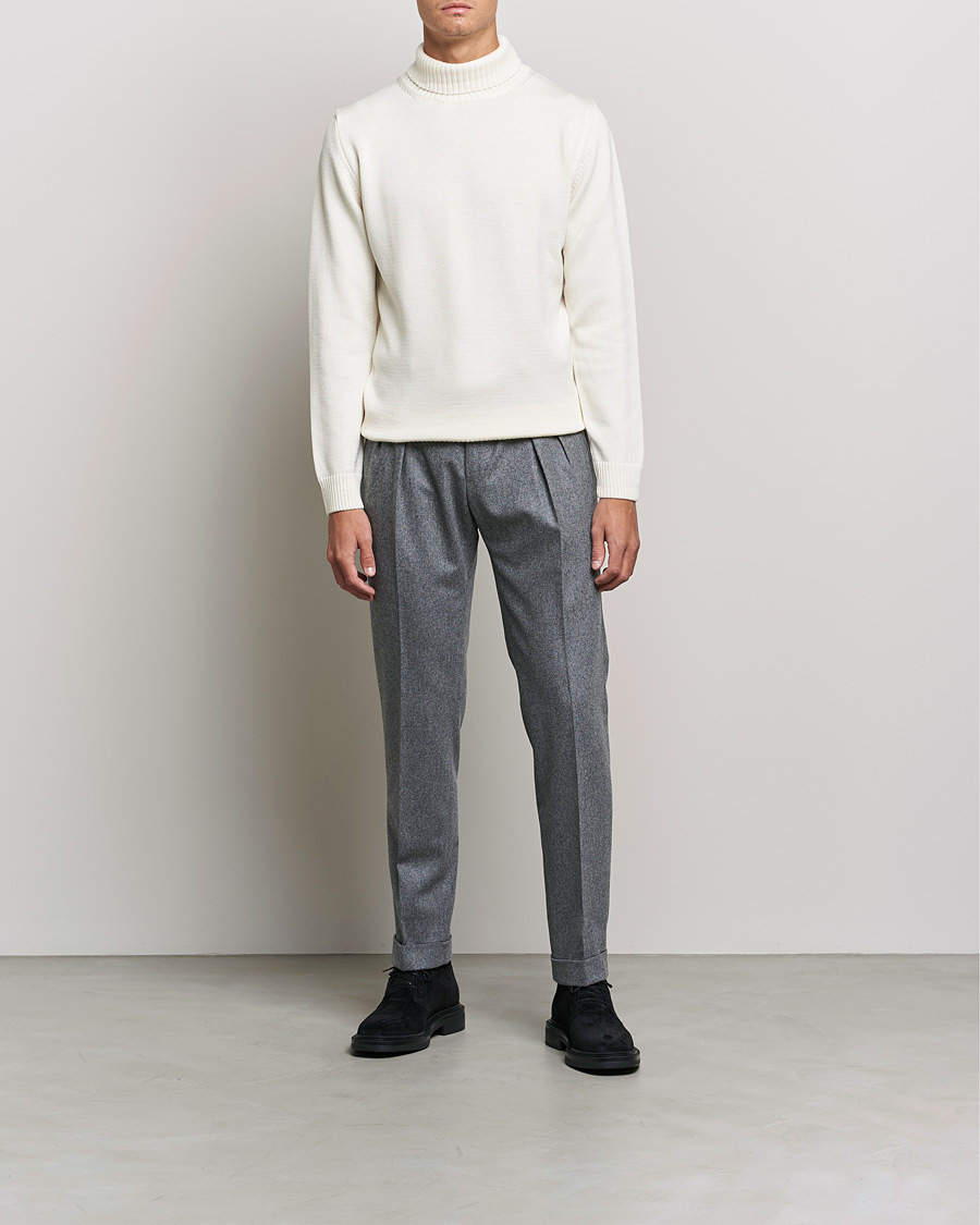 Mies | Puserot | Stenströms | Chunky Merino Rollneck Creme White