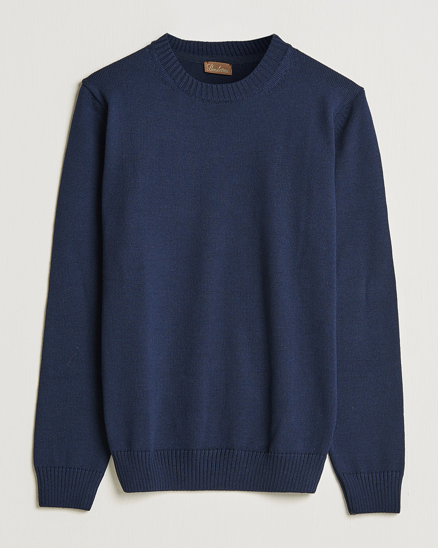 Mies | Puserot | Stenströms | Chunky Merino Crew Neck Navy