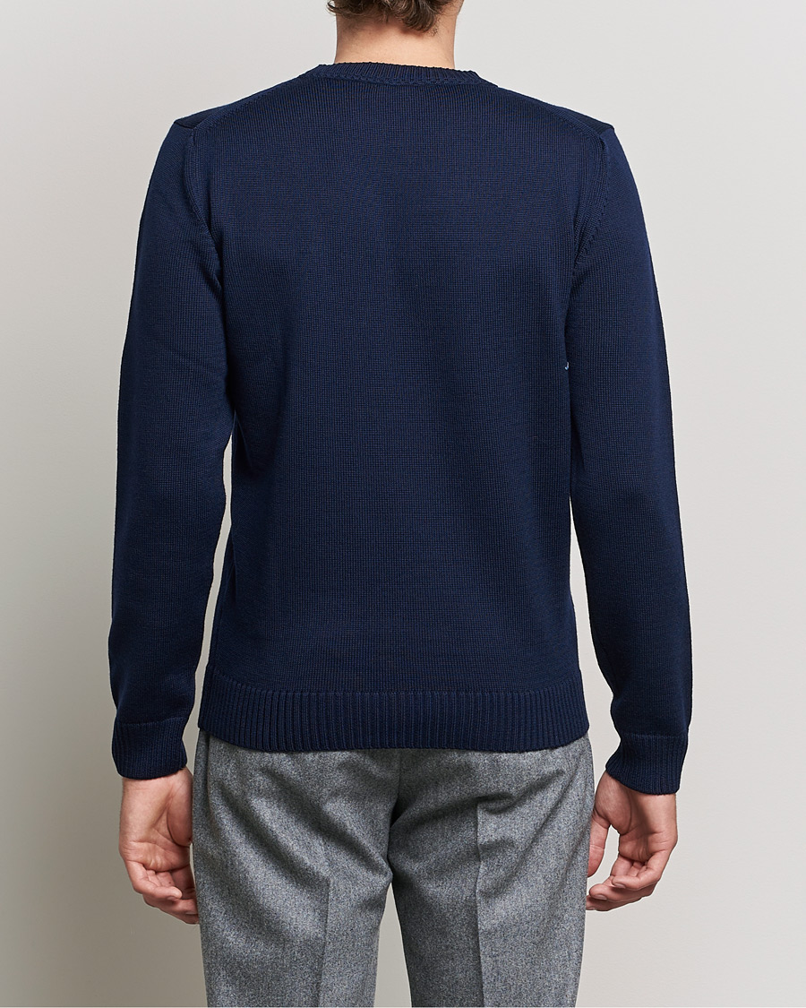 Mies | Puserot | Stenströms | Chunky Merino Crew Neck Navy