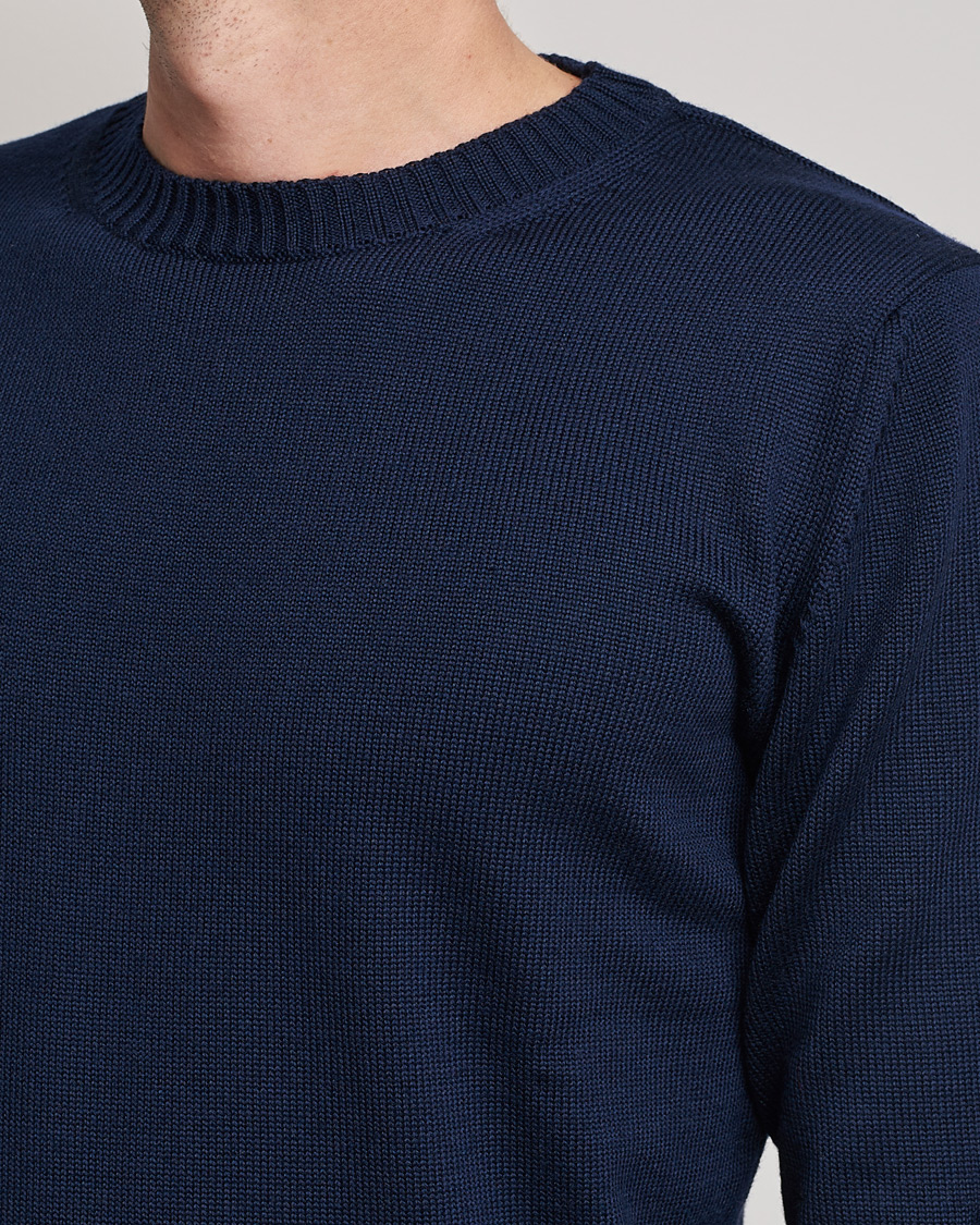 Mies | Puserot | Stenströms | Chunky Merino Crew Neck Navy