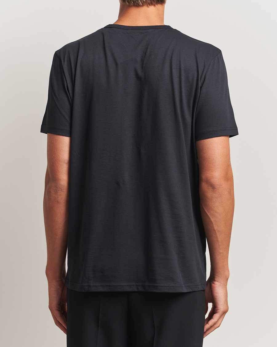 Mies | T-paidat | Stenströms | Solid Cotton T-Shirt Black
