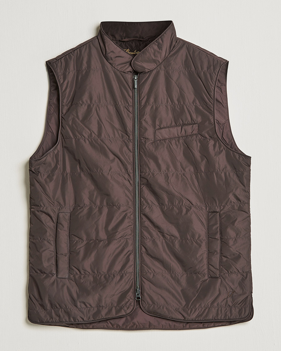 Mies | Takit | Stenströms | Padded Nylon Vest Brown