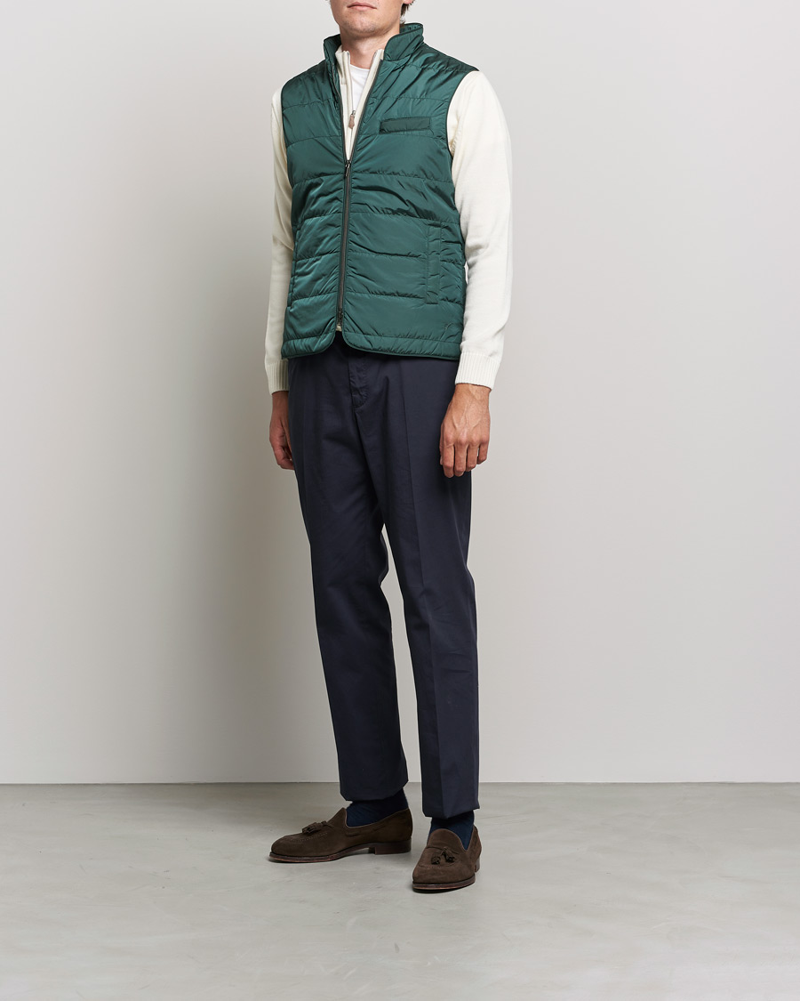 Mies | Takit | Stenströms | Padded Nylon Vest Green
