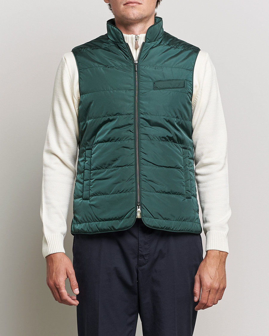 Mies | Takit | Stenströms | Padded Nylon Vest Green