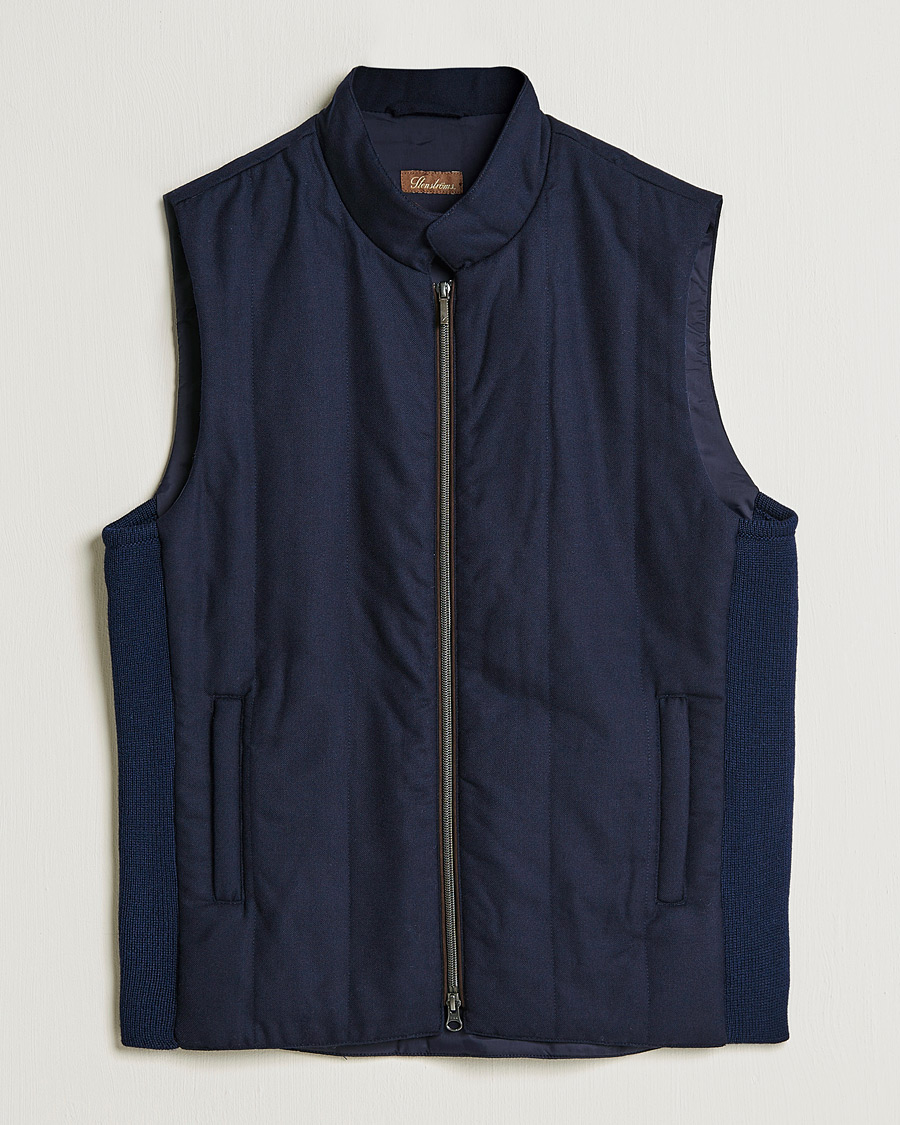Mies | Takit | Stenströms | Hybrid Flannel Vest Navy