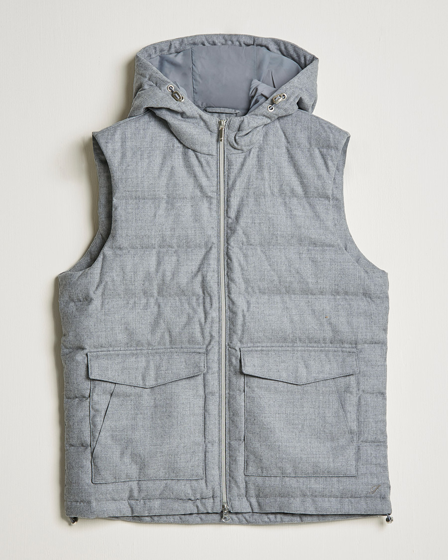 Mies | Takit | Stenströms | Hooded Flannel Vest Grey