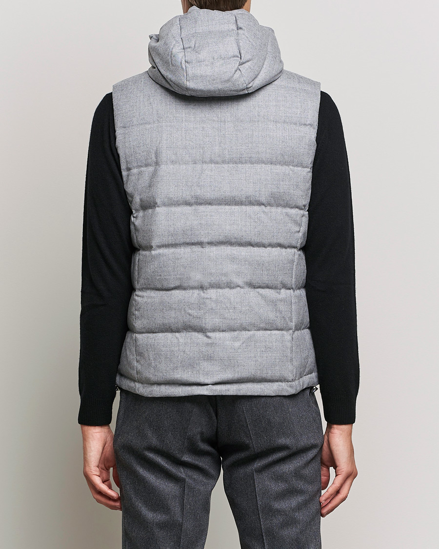 Mies | Takit | Stenströms | Hooded Flannel Vest Grey