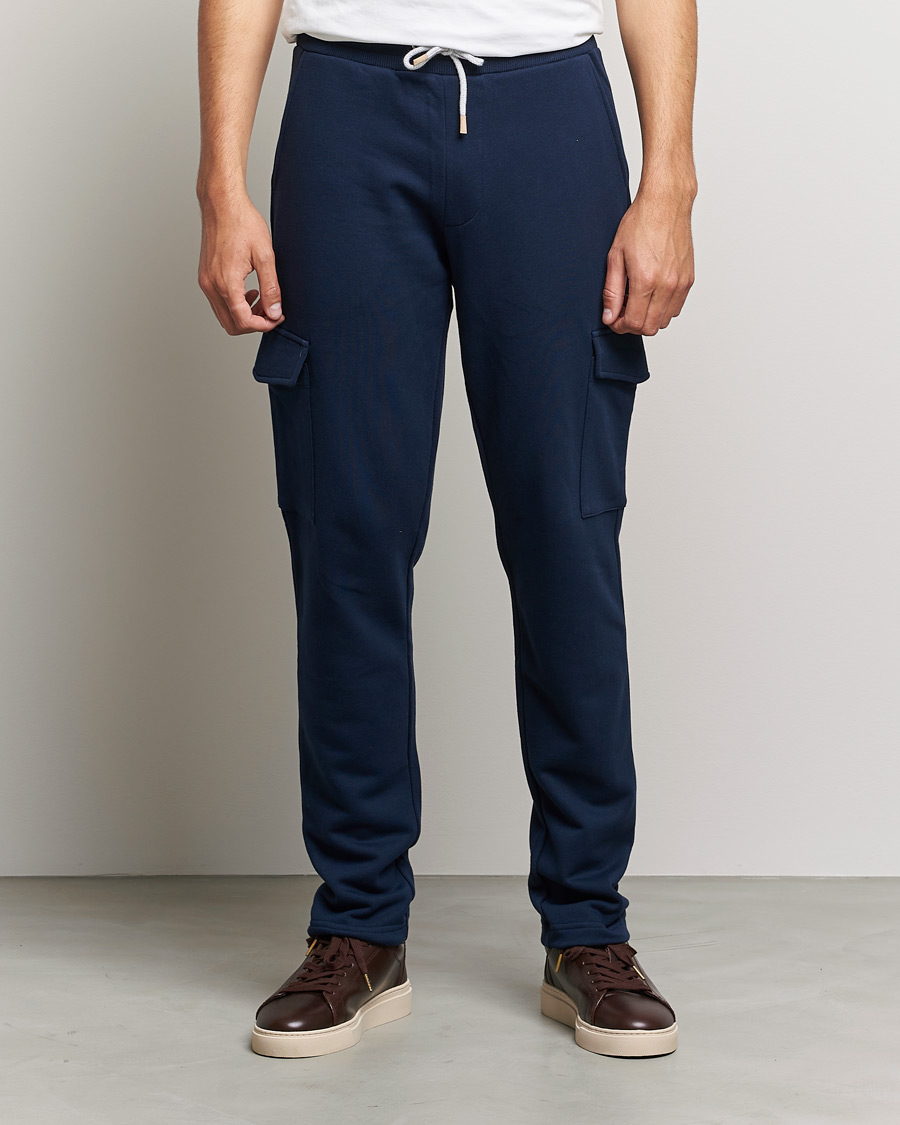 Mies | Alennusmyynti vaatteet | Stenströms | Cotton Jersey Cargo Pants Navy