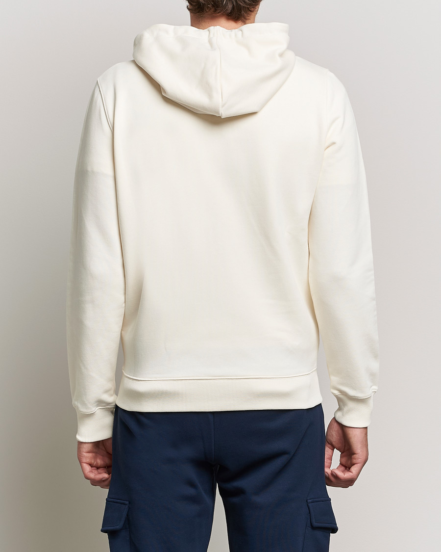 Mies | Puserot | Stenströms | Cotton Jersey Full Zip Hoodie Creme White