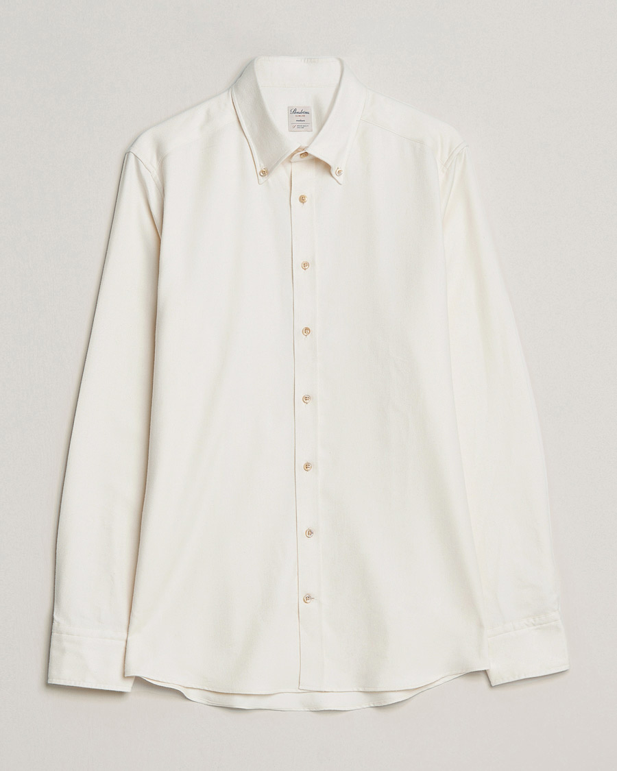 Mies | Kauluspaidat | Stenströms | Slimline Flannel Shirt Off White