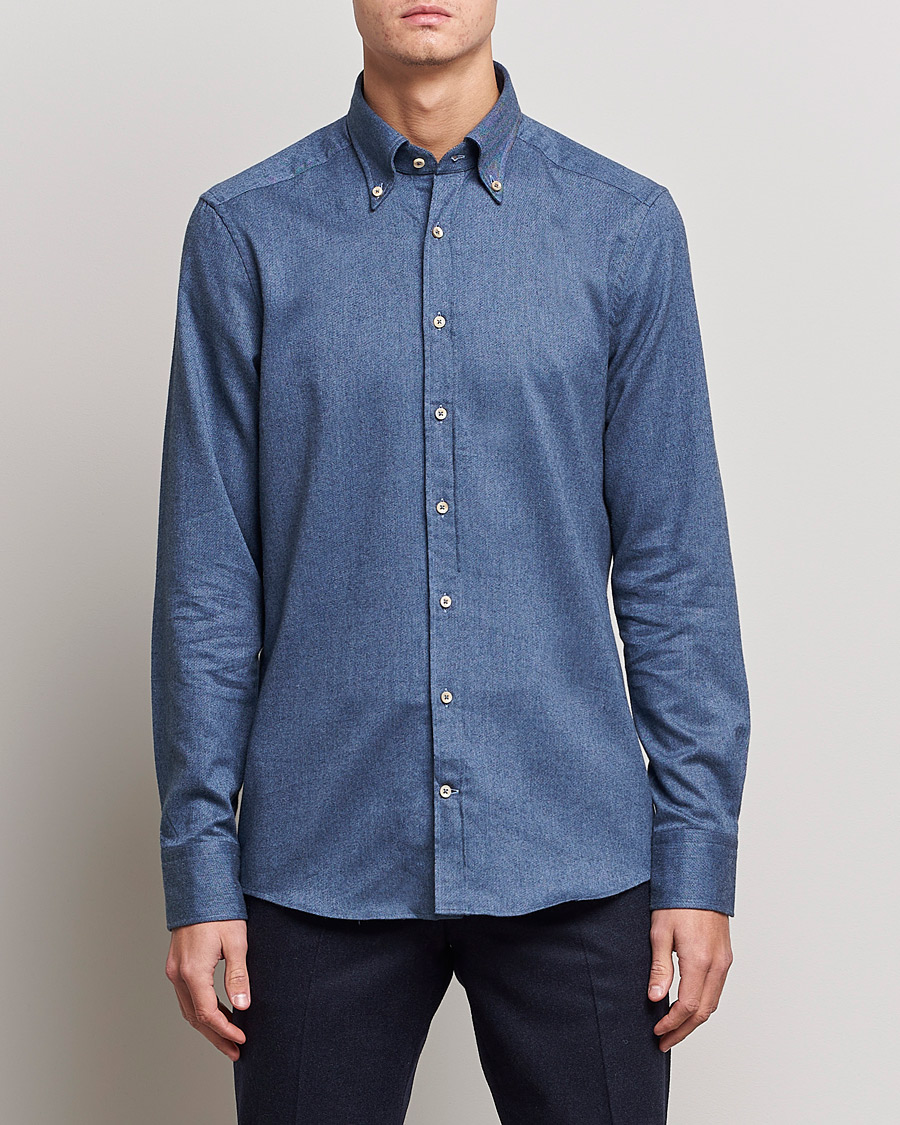 Mies | Kauluspaidat | Stenströms | Slimline Flannel Shirt Blue