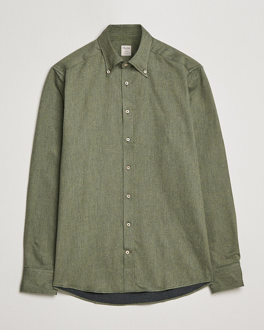 Mies | Kauluspaidat | Stenströms | Slimline Flannel Shirt Dark Green