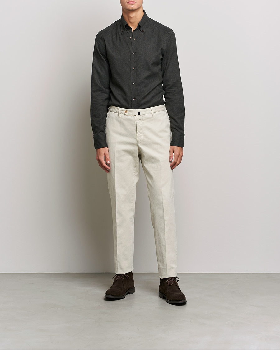 Mies | Kauluspaidat | Stenströms | Slimline Flannel Shirt Dark Green