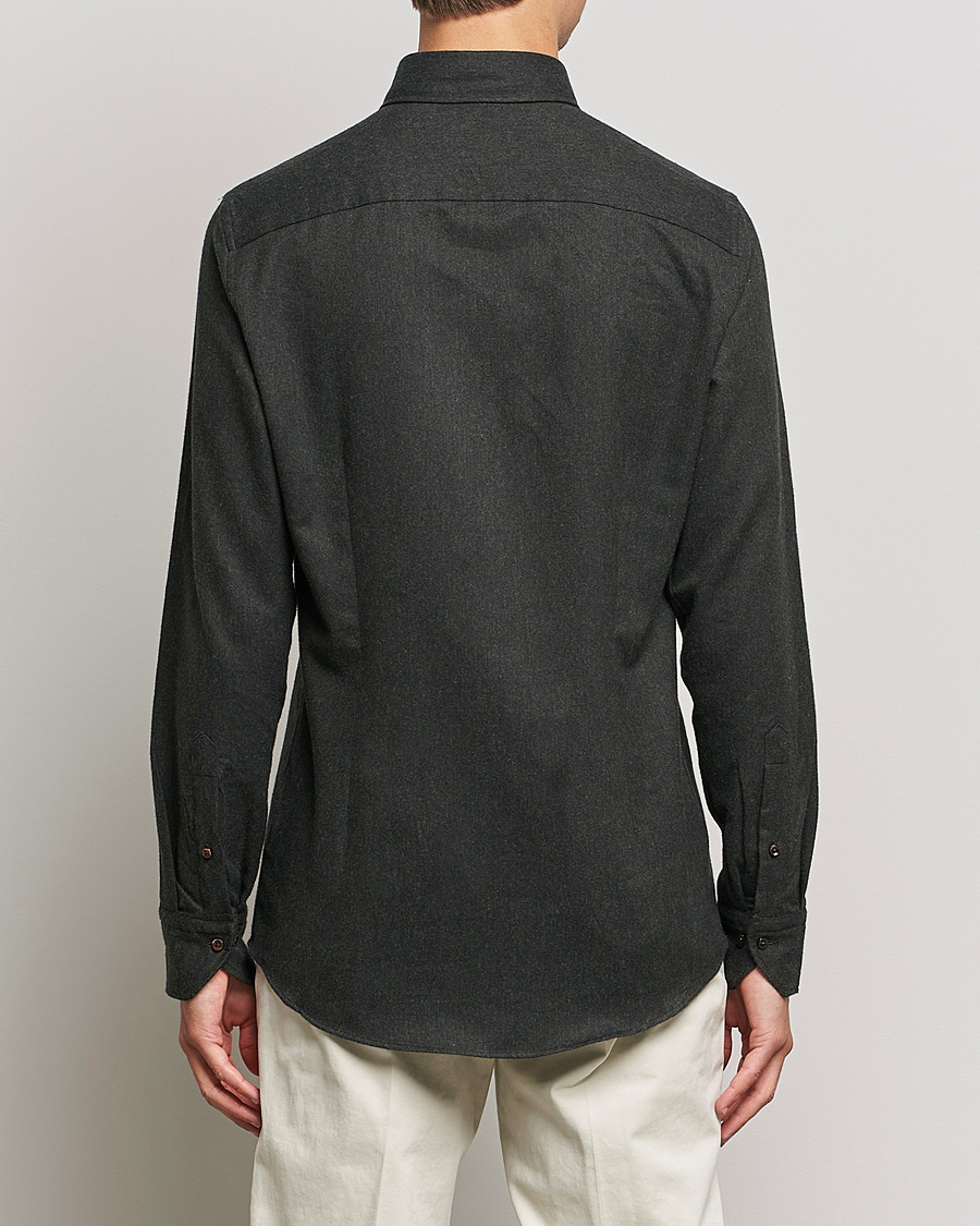 Mies | Kauluspaidat | Stenströms | Slimline Flannel Shirt Dark Green