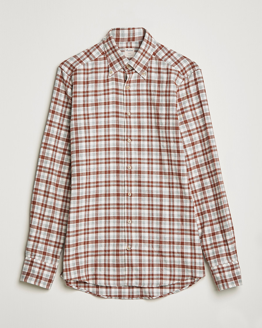 Mies | Kauluspaidat | Stenströms | Slimline Checked Flannel Shirt Red/White