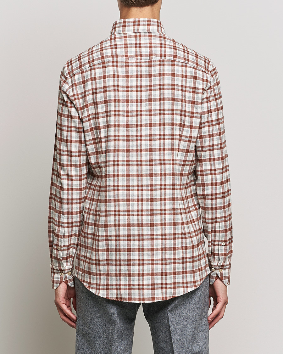 Mies | Kauluspaidat | Stenströms | Slimline Checked Flannel Shirt Red/White