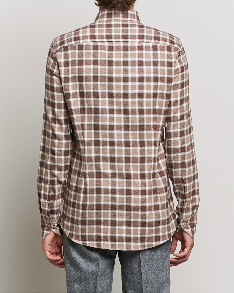 Mies | Kauluspaidat | Stenströms | Slimline Checked Flannel Shirt Brown
