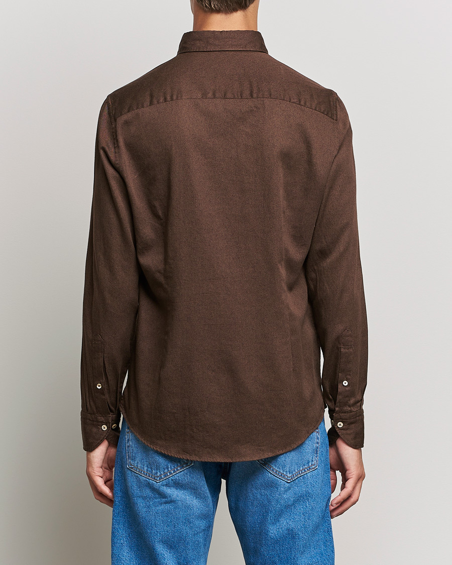 Mies | Kauluspaidat | Stenströms | Slimline Button Down Printed Oxford Shirt Brown