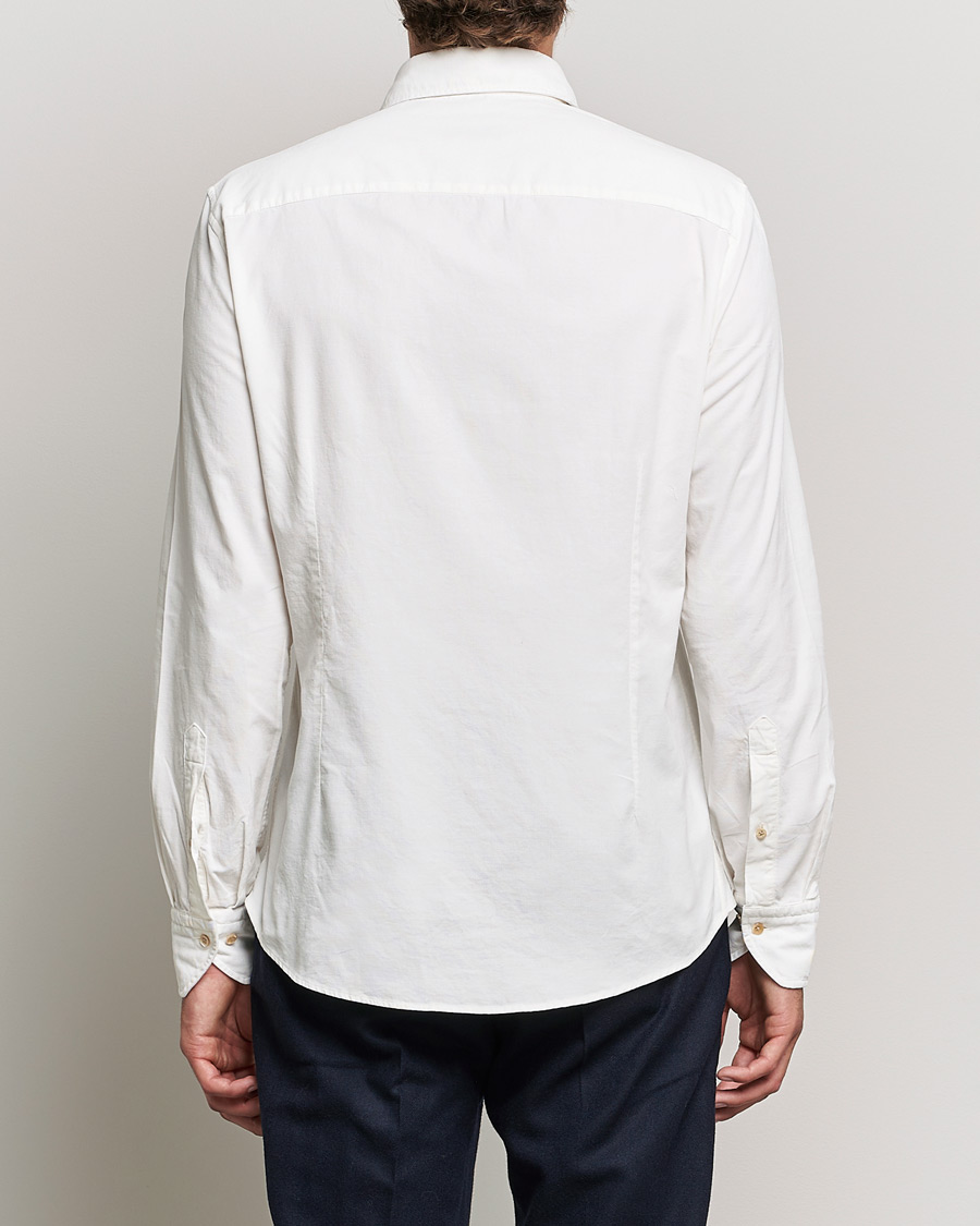 Mies | Kauluspaidat | Stenströms | Slimline Washed Cut Away Corduroy Shirt White