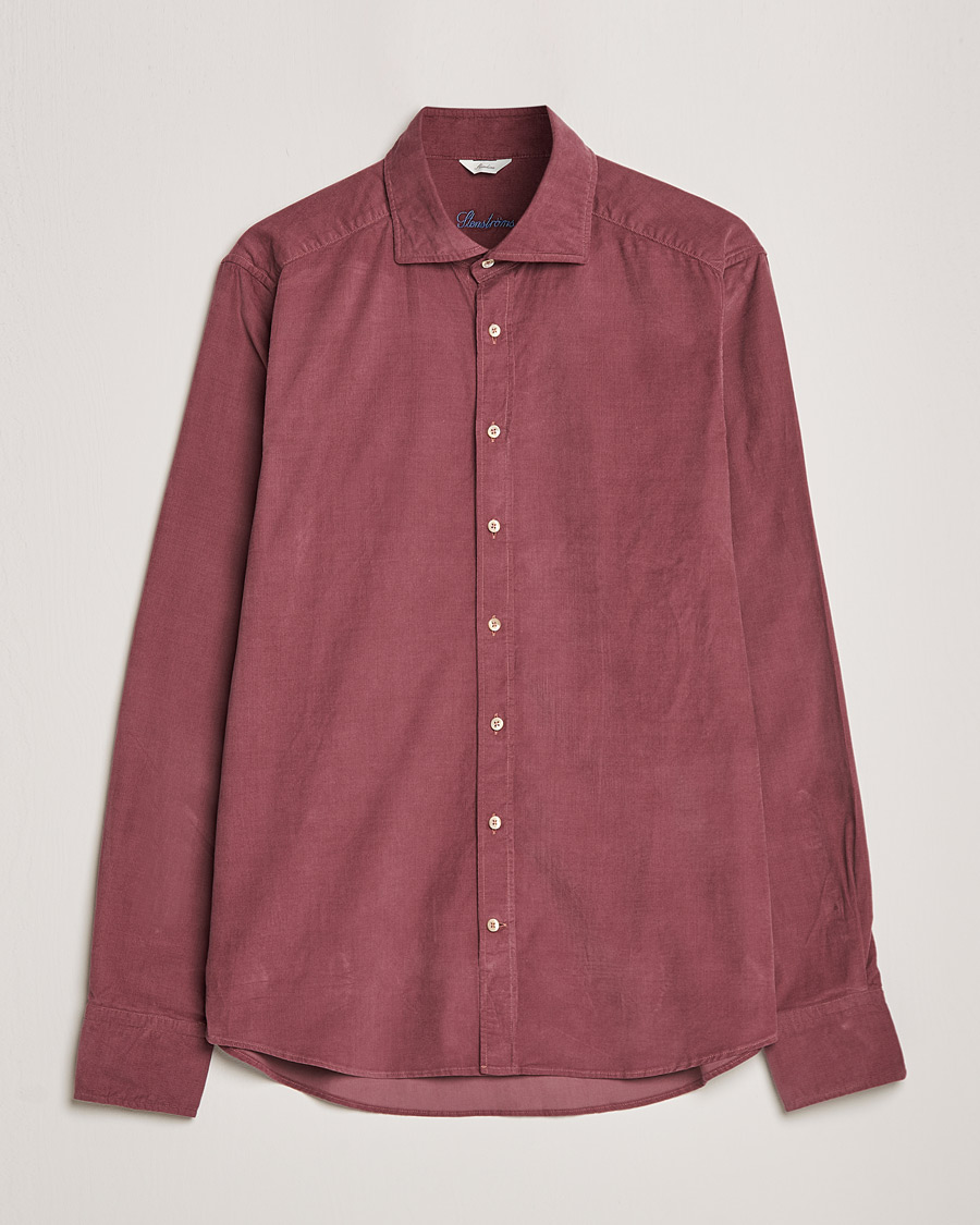 Mies | Kauluspaidat | Stenströms | Slimline Washed Cut Away Corduroy Shirt Wine Red