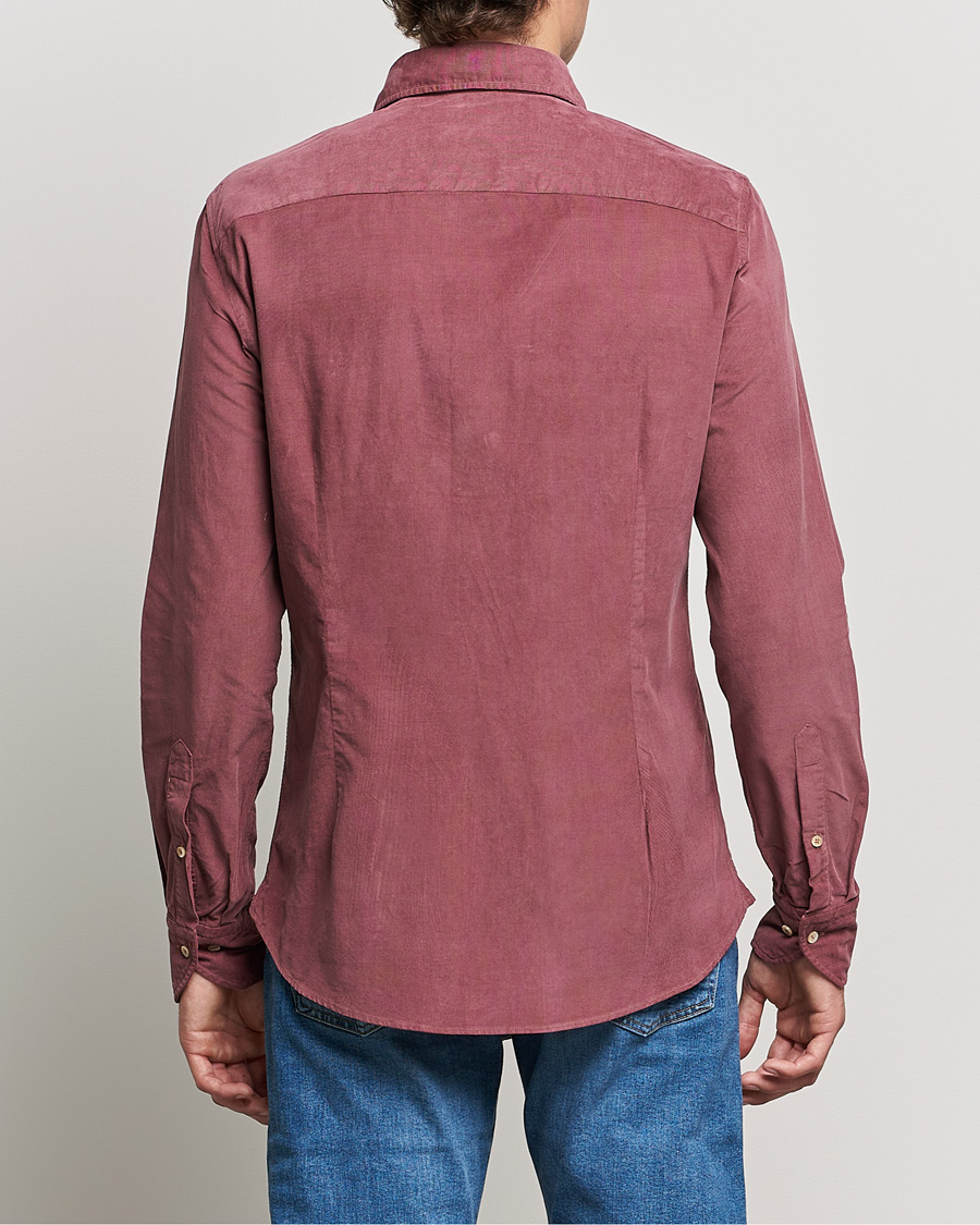Mies | Kauluspaidat | Stenströms | Slimline Washed Cut Away Corduroy Shirt Wine Red