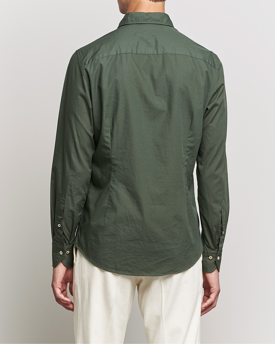 Mies | Kauluspaidat | Stenströms | Slimline Washed Cut Away Poplin Shirt Green