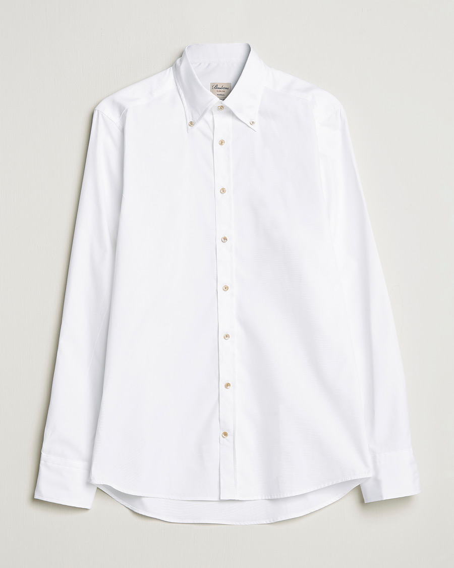Mies | Kauluspaidat | Stenströms | Slimline Button Down Pinpoint Oxford Shirt White